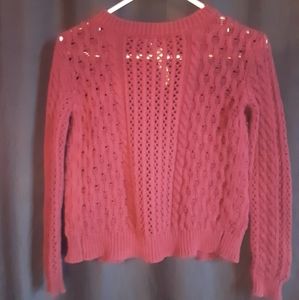 Bethany Mota Maroon Open Back Sweater